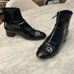 Armani Patent Leather Booties